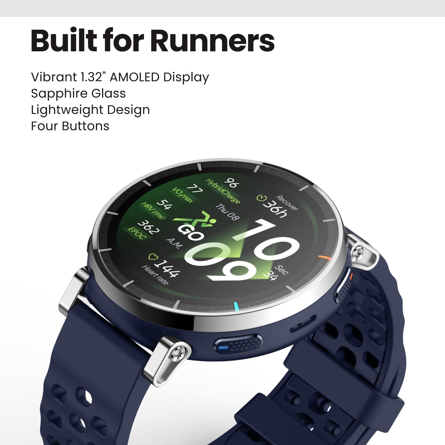 Active 3 Premium GPS Running Smart Watch 45mm, 1.32" AMOLED Sapphire Display, 12-Day Battery, 4GB, NFC, Offline Maps, 170+ Workouts, 5 ATM, Heart Rate & Fitness Tracker for Android & iPhone Atlas Blue