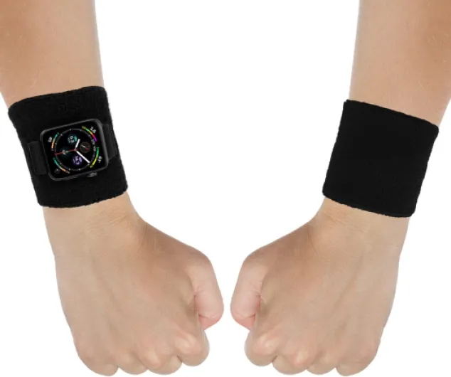 Sport Sweatband Wrist/Ankle Band for Apple Watch 49/46/45/44mm, 42/41/40mm iWatch Series Ultra 10 9 8 7 6 5 4 SE, Unisex Wristband/Ankleband 44/45/46/49mm Large