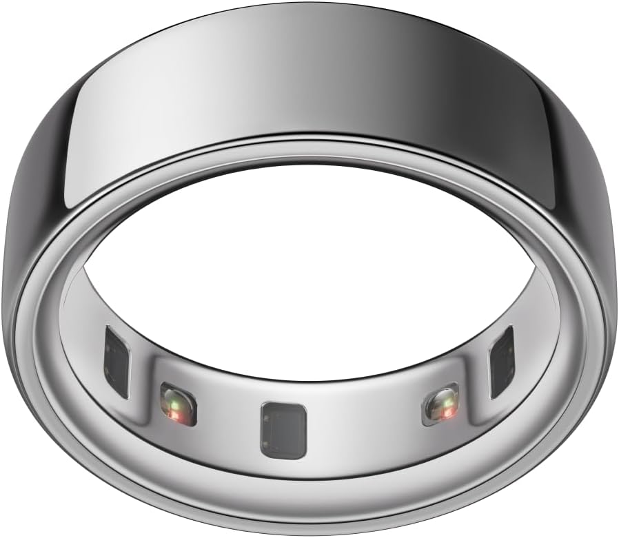 Ring 4 - Silver - Size 11 - Smart Ring - Unique Sizing, Not Standard US Ring Sizes - Size First - Sleep Tracking Wearable - Heart Rate - Fitness Tracker - Up to 8 Days of Battery Life Silver 11
