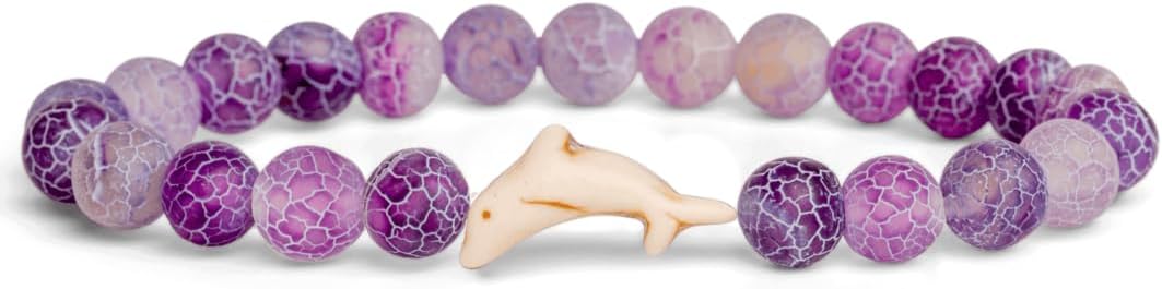 Dolphin Tracking Bracelet, Elastic, supports FIU Marine Conservation, one size fits most for Men and Women Coral Reef Violet