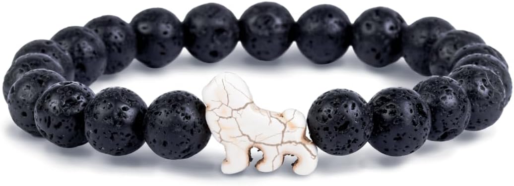 Lion Tracking Bracelet, Elastic, supports EWASO Lions, one size fits most for Men and Women Lava Stone