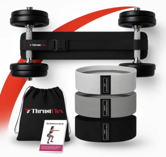 Hip Thrust Belt for Weights with Fabric Resistance Bands for Legs – Booty Belt & Booty Bands Workout Kit, Non Slip Glute Workout Equipment for Exercise at Home & Gym