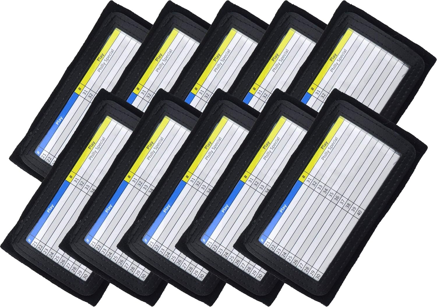 Youth Triple Wrist Coach, Football Wristbands for Plays, Baseball Wristbands, QB Arm Bands Black 10 Pack