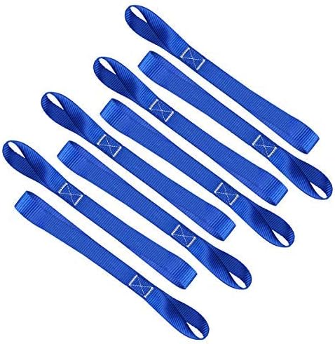 Soft Loop Tie Down Straps (8 Pack) 1800Lbs Load Capacity, 4800Lbs Breaking Strength Heavy Duty Tie Down Loops for Securing ATV UTV Motorcycles Scooters Dirt Bikes Lawn Garden Equipment blue-8Pack