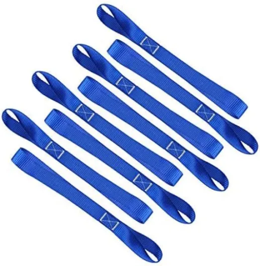 Soft Loop Tie Down Straps (8 Pack) 1800Lbs Load Capacity, 4800Lbs Breaking Strength Heavy Duty Tie Down Loops for Securing ATV UTV Motorcycles Scooters Dirt Bikes Lawn Garden Equipment blue-8Pack