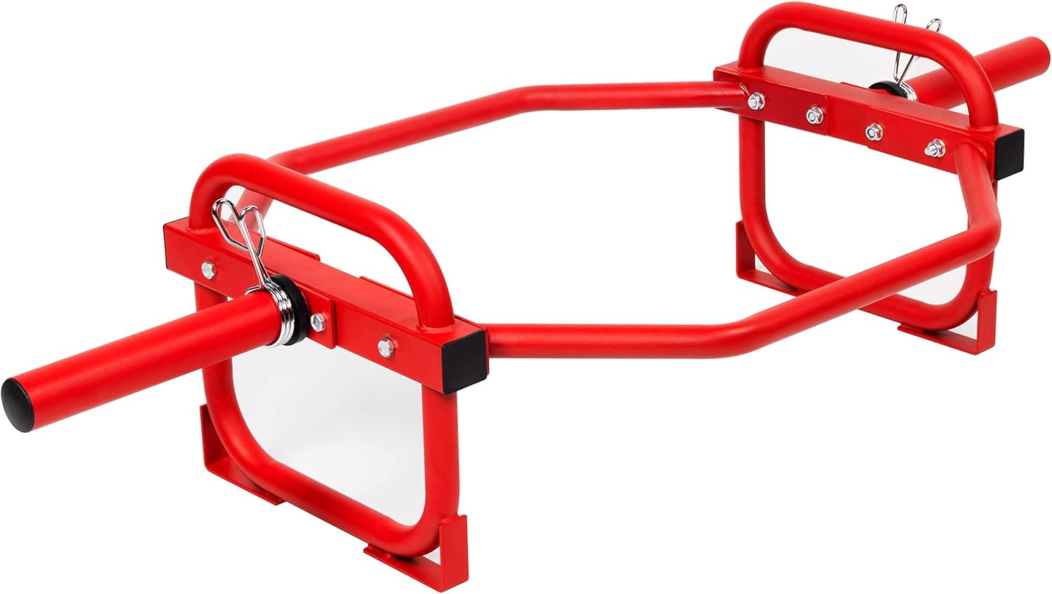 Olympic 2-Inch Hex Weight Lifting Trap Bar for Strength Training, 500-Pound Capacity, Safety Clips, Home Gym for Shoulder Presses, Shrugs