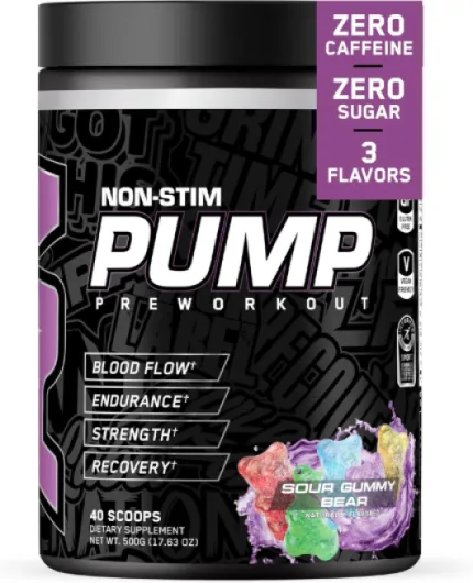 ABE Non Stim Pre-Workout with Creatine, Citrulline, Beta Alanine - Sour Gummy Bear - 40 or 20 Servings - All in One Stimulant Free Formula - Explosive Focus, Energy, and Muscle Pumps Sour Gummy Bear (Non-Stim)