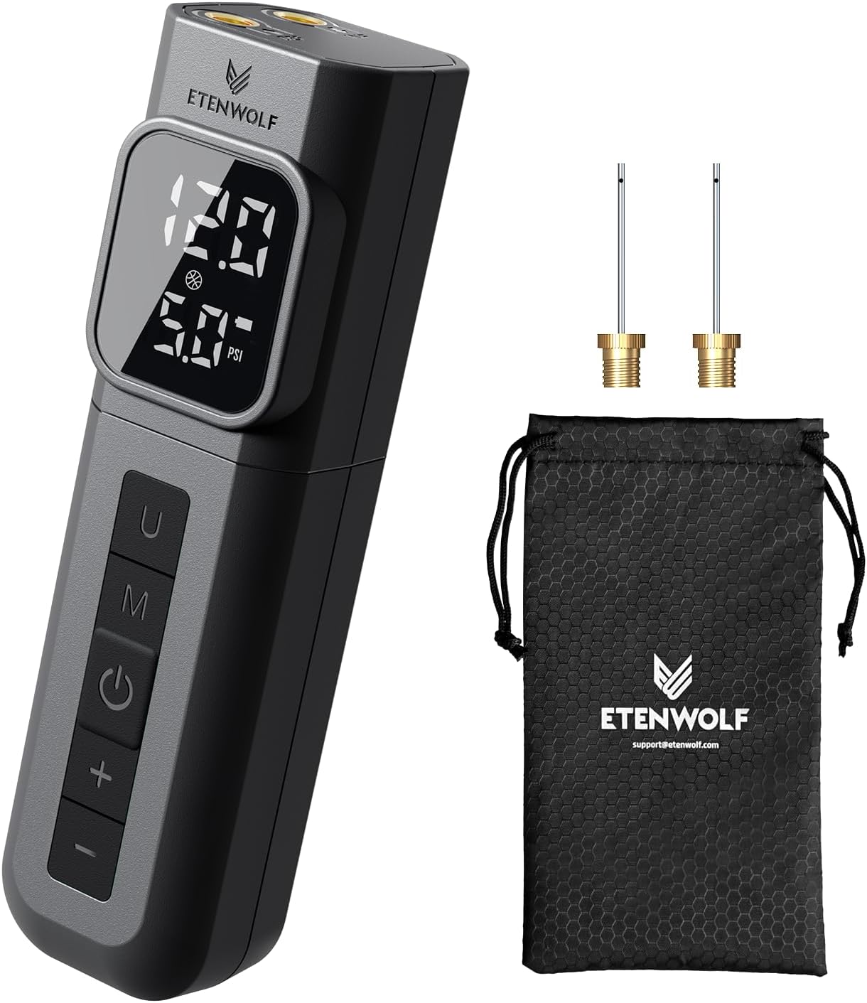 P200 Electric Ball Pump 2000mAh Sports Air Pump with Digital Pressure Gauge for Basketball Soccer Volleyball Black