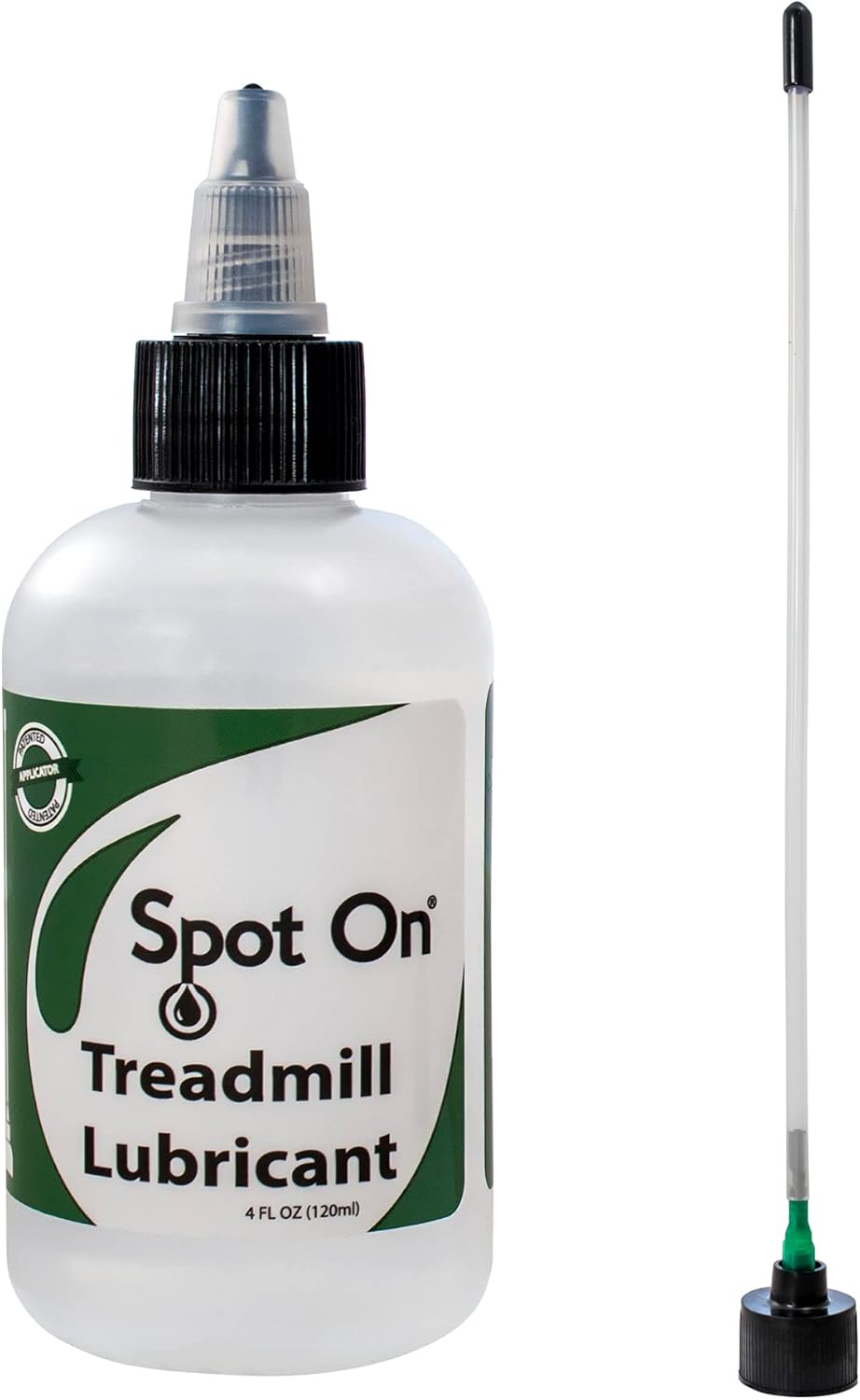Premium Treadmill Belt Lubricant - Made in The USA - Patented 8 inch Application Tube and Precision Twist Cap - 100% Pure Silicone - Spot On 4 ounce