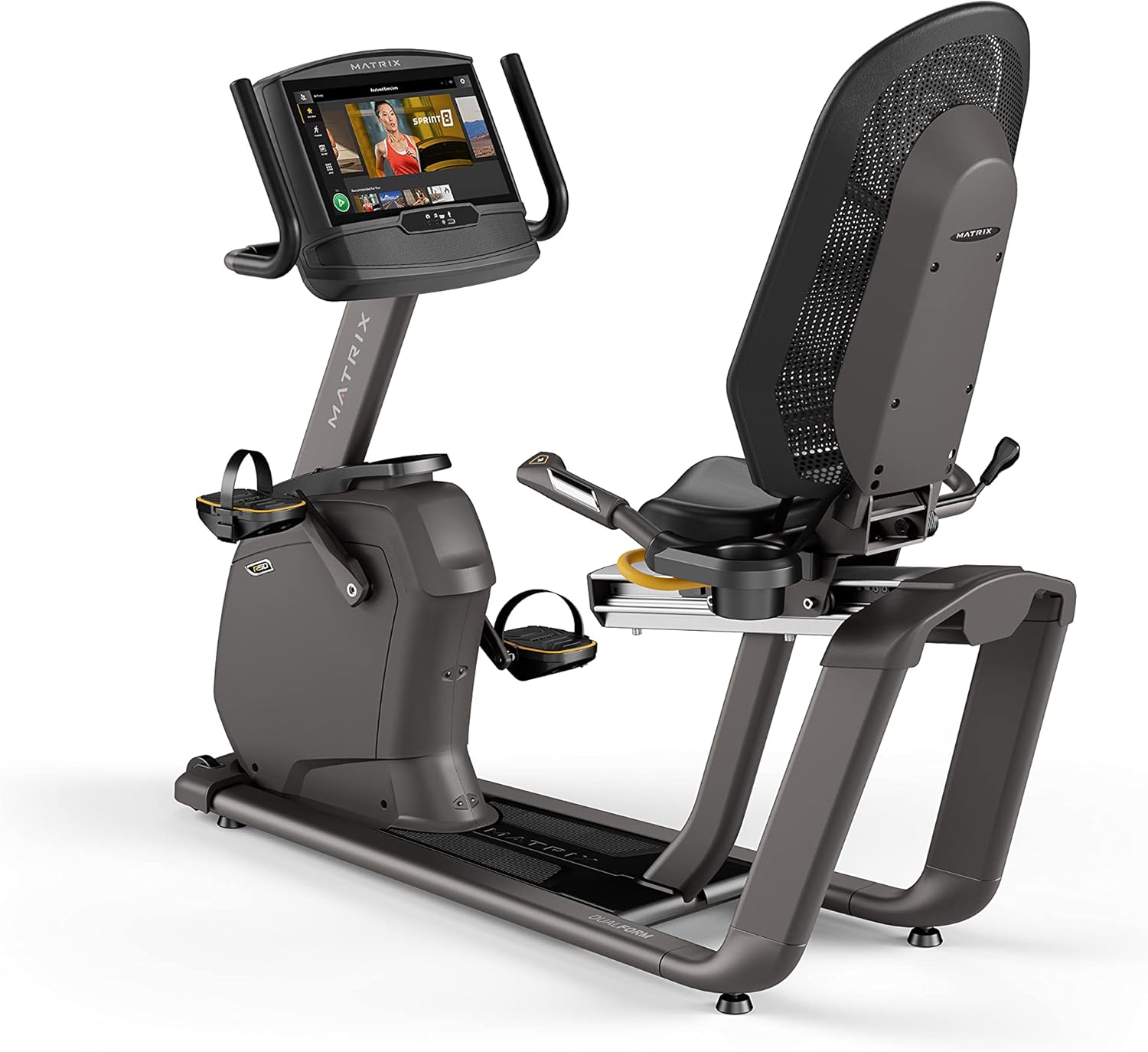 Fitness R50 Recumbent Bike with XIR - 16" Touchscreen (WiFi+BT+HDMI) - Club-Quality Dual Form Frame, Comfort Arc Seat - Quiet Exact Force Induction Brake - Recovery Rides, Low-Impact Workouts