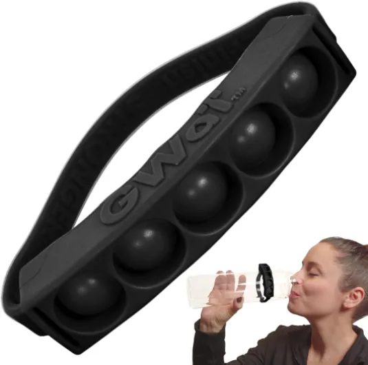 Water Bottle Hydration Tracker - Daily Water Reminder & Goal Setter - Reusable Silicone Band for Fitness, Weight Loss & Hydration Tracking Midnight