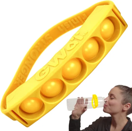 Water Bottle Hydration Tracker - Daily Water Reminder & Goal Setter - Reusable Silicone Band for Fitness, Weight Loss & Hydration Tracking Island Sun