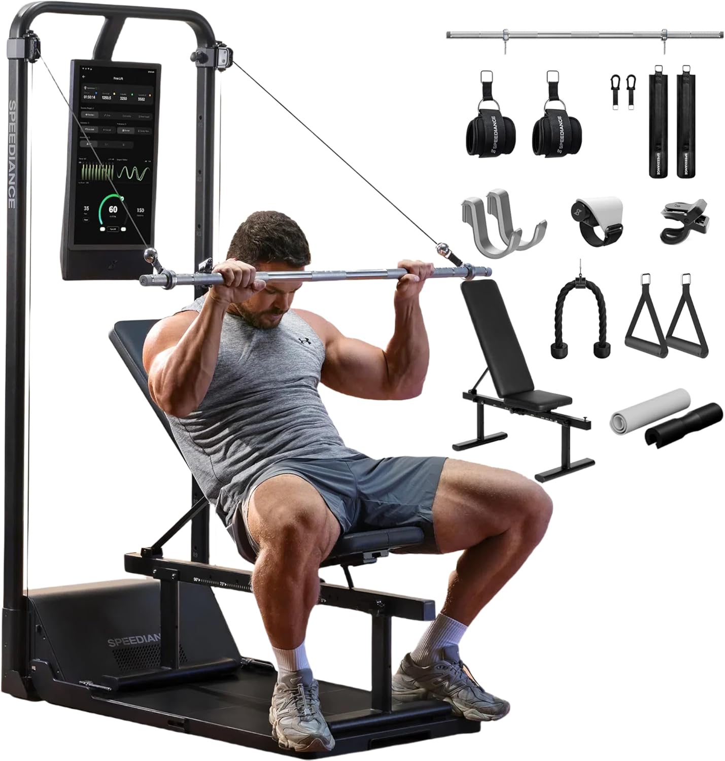 Home Gym, Smart AI-Powered Multi-Functional Smith Machine for Full Body Strength Training, All-in-one Gym Equipment, Digital Weight System, Workout Station, Squat Rack, Gym Monster 2 GM 2 Works Plus