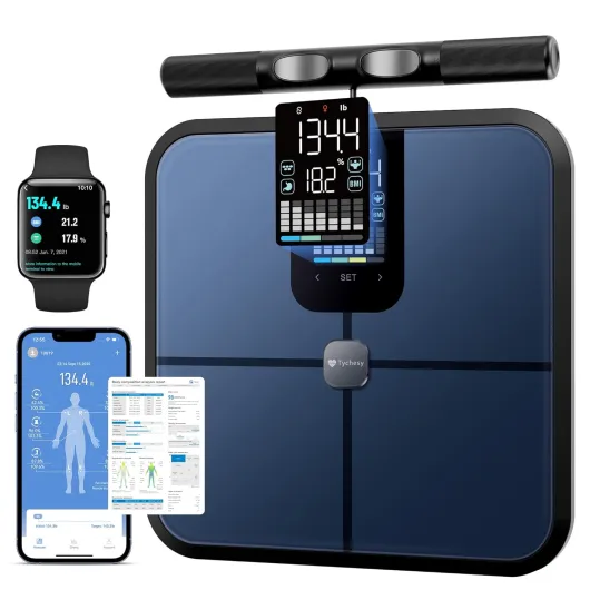 Smart Pod Scale for Full Body Composition, 8-Sensor Smart Analyzer Measures Fat, Muscle Mass, BMI, Digital Bathroom Scale Syncs with App for 24 Users, FSA&HSA Eligible
