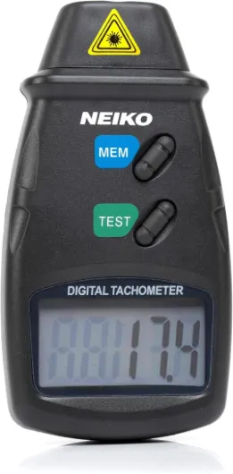 20713A Digital Tachometer, Noncontact Laser Photo Sensor with 2.5 to 99,999 RPM Accuracy, RPM Gauge Marker with Batteries Included