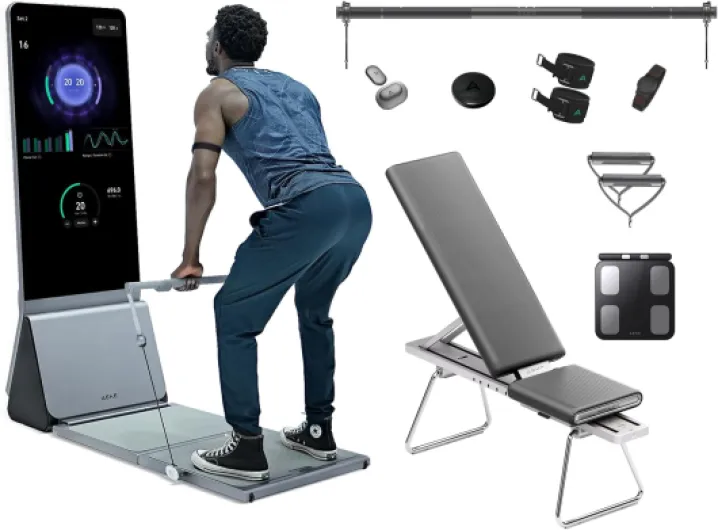 Smart Home Gym System- Fitness Mirror K1: AI-Powered All-in-One Fitness Machine for Full-Body Strength Training and Personalized Workout K1 Full Set