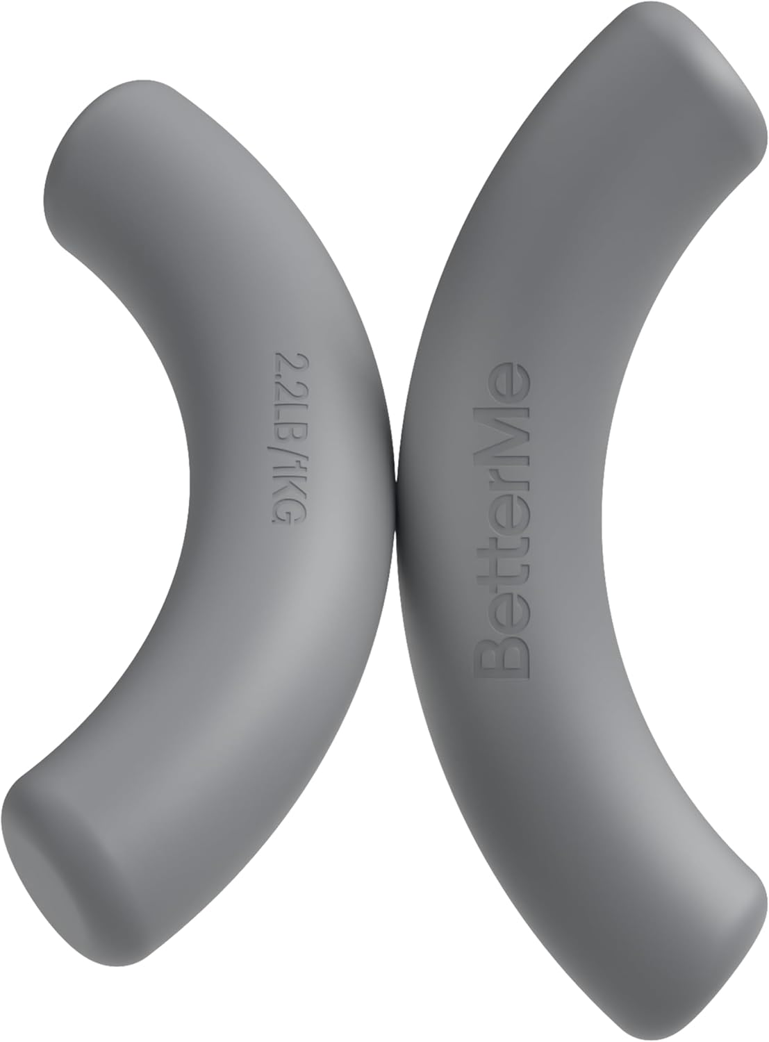 BetterMe Sculpt Dumbbells – 2.2 lb Pair Neoprene Hand Weights – Non-Slip Soft Grip Free Weights for Women – Compact Pilates, Barre & Home Workout Dumbbells Stone Gray