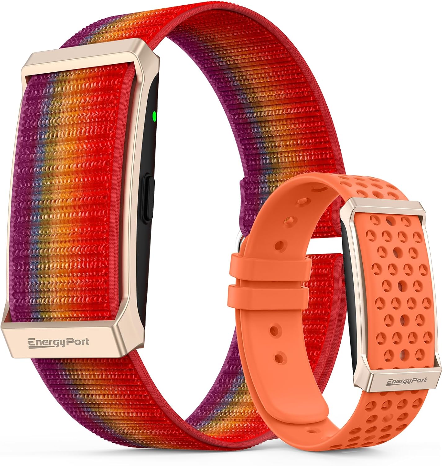 Fitness Tracker,Wearable Health Smart Bracelet Band with Blood Oxygen 170+ Sport Mode 60-Day Battery,Lifetime Membership,Activity Tracking Heart Rate Sleep Monitor for Android iOS,2 Bands Rainbow Orange