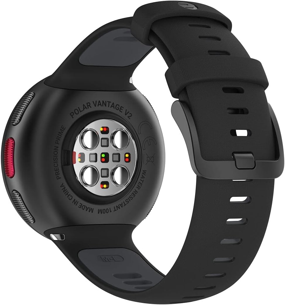 Polar Vantage V2 - GPS Montre Connectée Running et Triathlon Premium - Mesure de la Fréquence Cardiaque au Poignet pour Course à Pied, Natation, Cyclisme - Contrôle de la Musique, Météo M/L Vantage V2 Noir-Noir