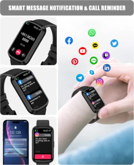 Fitness Tracker, Smart Watch for Women Men with 24/7 Heart Rate/Blood Pressure/Blood Oxygen Monitor,Sleep Tracker,Step & Calorie Counter, IP68 Waterproof Fitness Watches Compatible with Android&iPhone Black