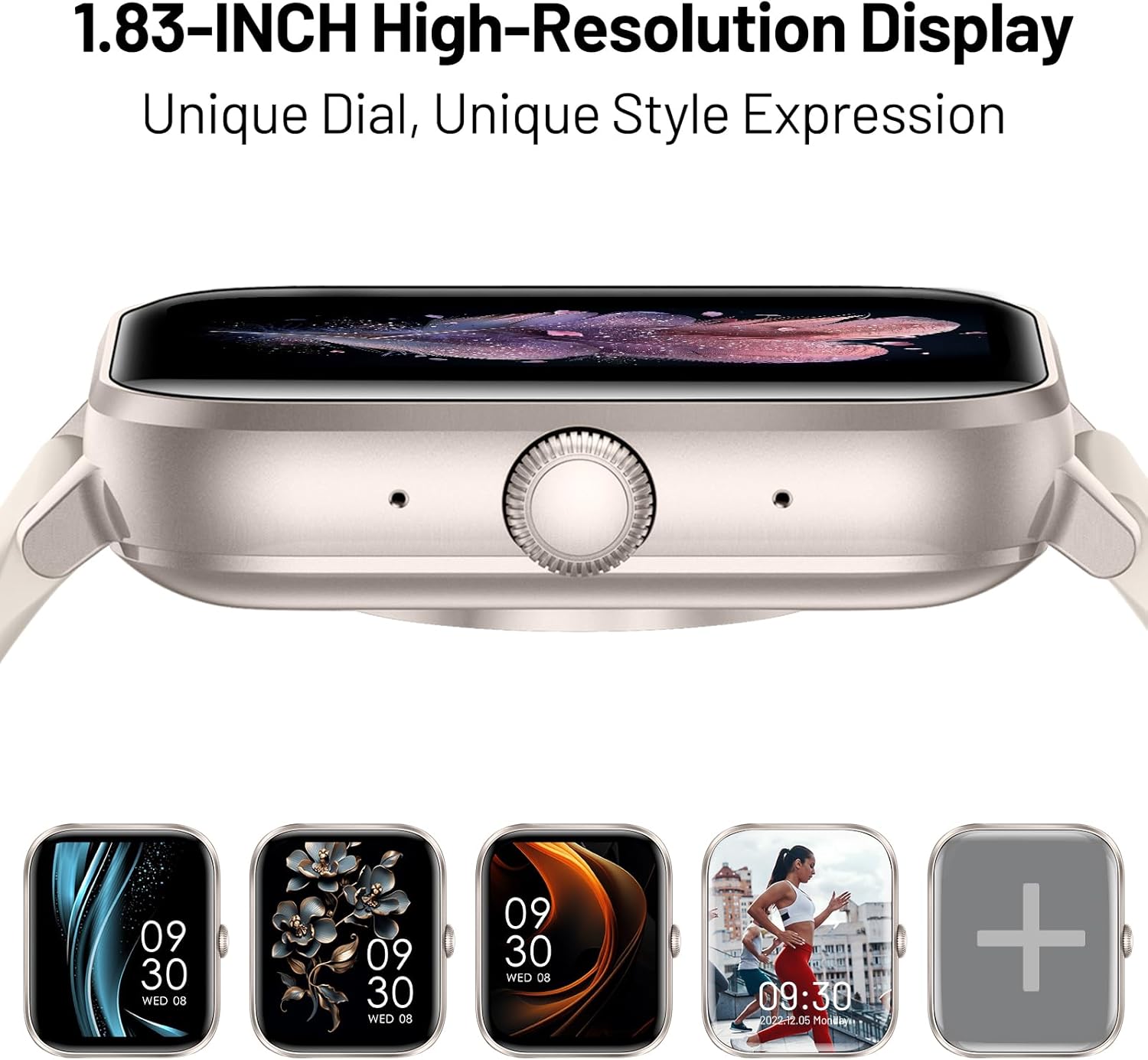Smart Watch for Men Women Answer/Make Calls, 1.83" HD Touch Screen Fitness Watch with Heart Rate/Sleep Monitor, Step Counter, 123+ Sports Activity Trackers, IP67 Waterproof Smartwatch for Android iOS Starlight