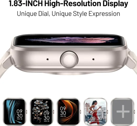 Smart Watch for Men Women Answer/Make Calls, 1.83" HD Touch Screen Fitness Watch with Heart Rate/Sleep Monitor, Step Counter, 123+ Sports Activity Trackers, IP67 Waterproof Smartwatch for Android iOS Starlight