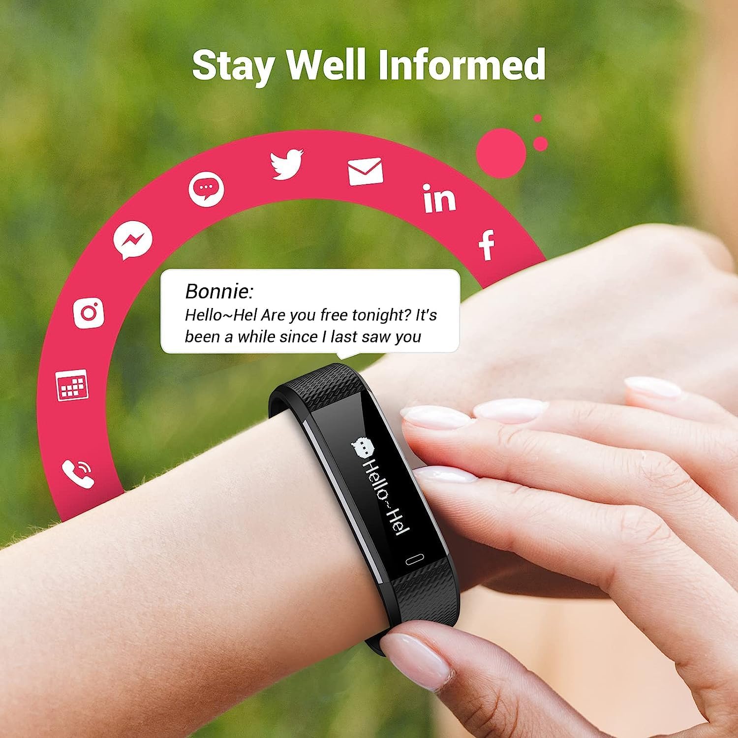 Fitness Tracker with Sleep Monitor, Activity Tracker with Step and Calories Counter, IP67 Waterproof Fitness Watch with Pedometer, Stopwatch for Women Men Green