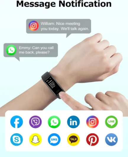 Fitness Watch with Heart Rate,Sleep Monitor,Step Counter,Calorie Counter,IP68 Waterproof Fitness Tracker with Pedometer for Women Men,SMS/SNS/Call Notification for Android iOS Smartphones Black