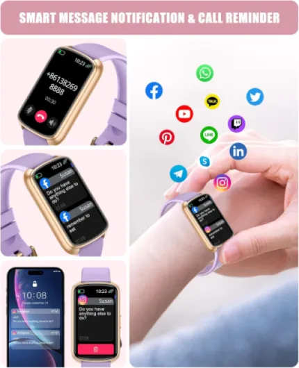 Fitness Tracker, Smart Watch for Women Men with 24/7 Heart Rate/Blood Pressure/Blood Oxygen Monitor,Sleep Tracker,Step & Calorie Counter, IP68 Waterproof Fitness Watches Compatible with Android&iPhone Purple